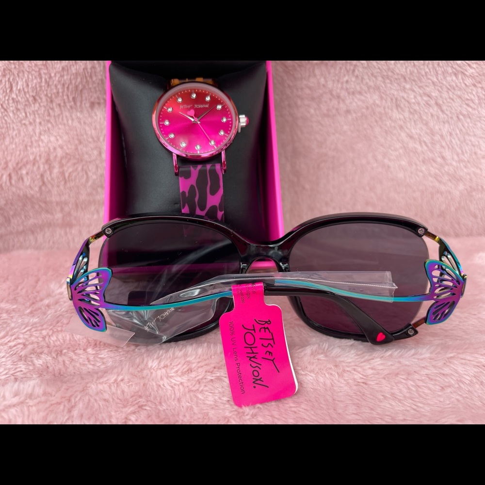 NWT BETSEY JOHNSON WATCH & SUNGLASSES bundle